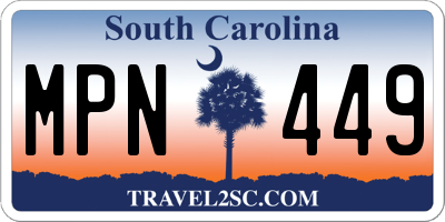 SC license plate MPN449