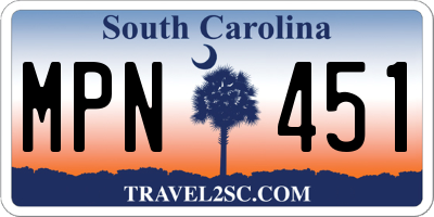 SC license plate MPN451