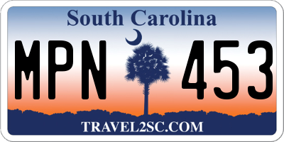 SC license plate MPN453