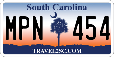 SC license plate MPN454
