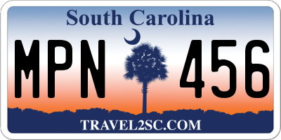 SC license plate MPN456