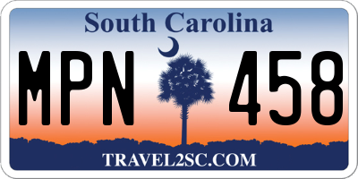 SC license plate MPN458