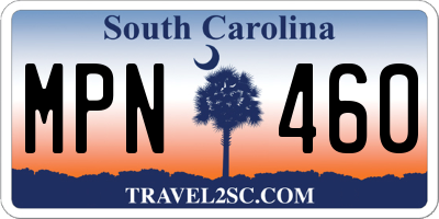 SC license plate MPN460