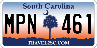 SC license plate MPN461