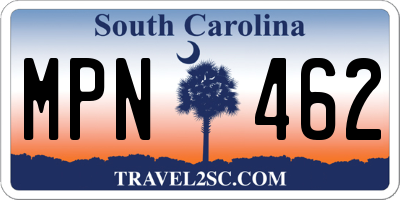 SC license plate MPN462