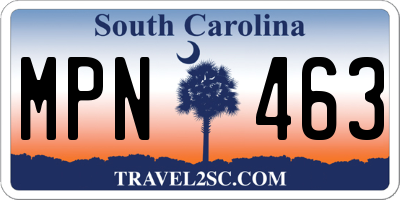 SC license plate MPN463