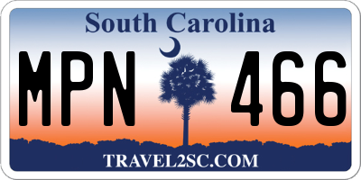 SC license plate MPN466
