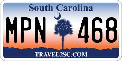 SC license plate MPN468