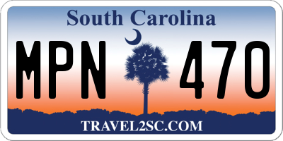 SC license plate MPN470