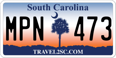 SC license plate MPN473