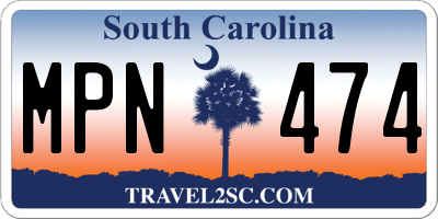 SC license plate MPN474