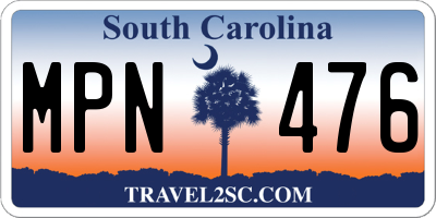SC license plate MPN476