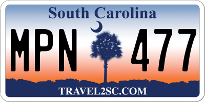 SC license plate MPN477