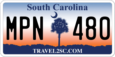 SC license plate MPN480