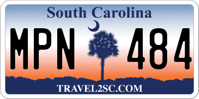SC license plate MPN484