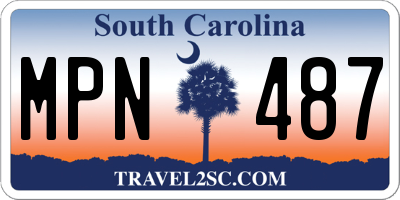 SC license plate MPN487