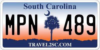 SC license plate MPN489