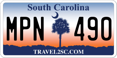 SC license plate MPN490