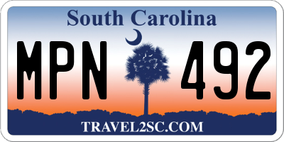 SC license plate MPN492