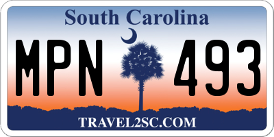 SC license plate MPN493