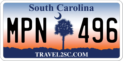 SC license plate MPN496