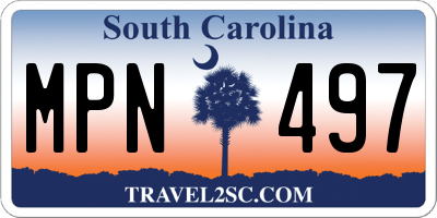 SC license plate MPN497