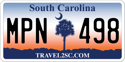 SC license plate MPN498
