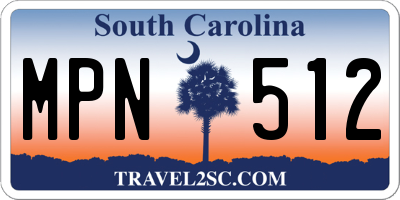 SC license plate MPN512