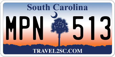SC license plate MPN513