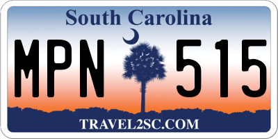 SC license plate MPN515