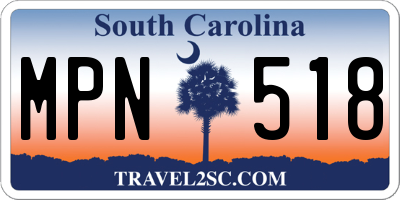 SC license plate MPN518
