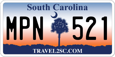 SC license plate MPN521