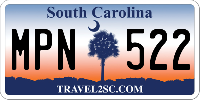 SC license plate MPN522