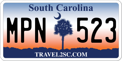 SC license plate MPN523