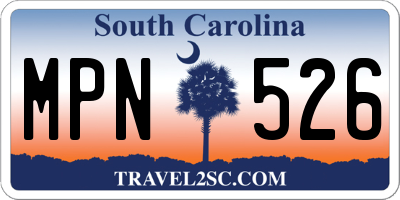 SC license plate MPN526