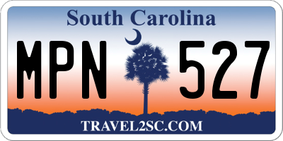 SC license plate MPN527