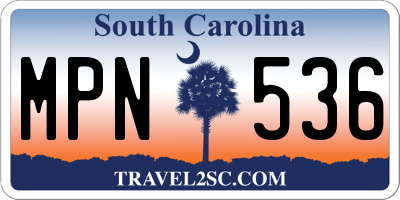 SC license plate MPN536
