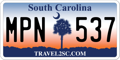 SC license plate MPN537