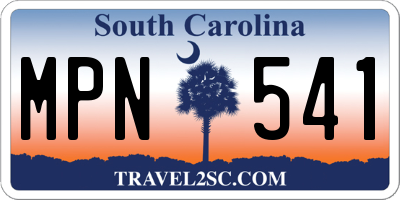SC license plate MPN541