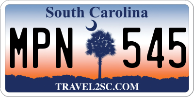 SC license plate MPN545