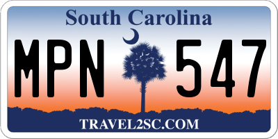 SC license plate MPN547