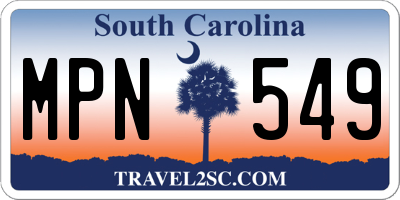 SC license plate MPN549