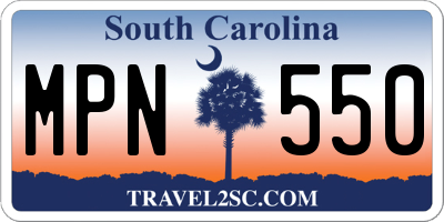 SC license plate MPN550