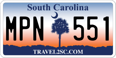 SC license plate MPN551