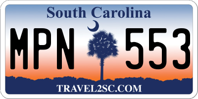 SC license plate MPN553