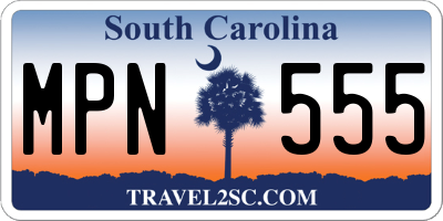 SC license plate MPN555