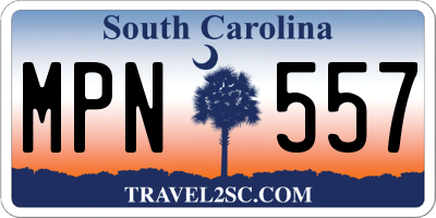 SC license plate MPN557