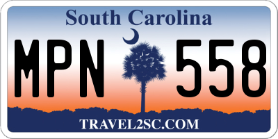SC license plate MPN558