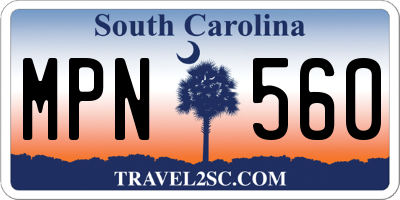 SC license plate MPN560
