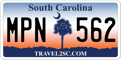 SC license plate MPN562